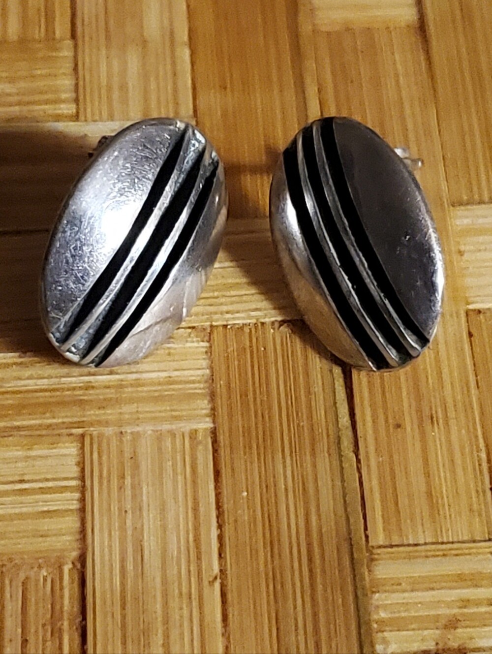 Native American Sterling Silver Earrings Navajo Yazzie